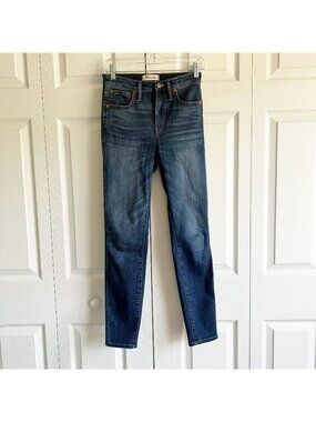 Madewell 10" High Rise Danny Wash Blue Denim Skinny Jeans Women's Size 25